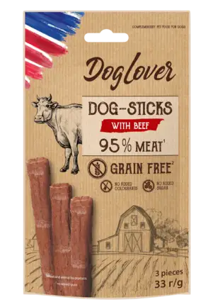 DogLover Sticks beef 3*11g /DogLover Палички для собак із яловичиною, 3*11g