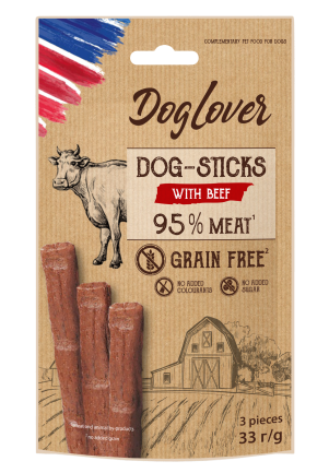 DogLover Sticks beef 3*11g /DogLover Палички для собак із яловичиною, 3*11g