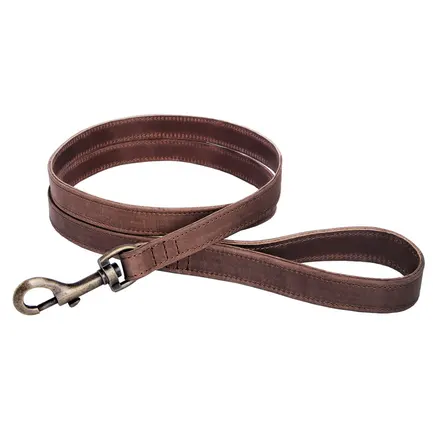 Повідець для собак шкіряний BronzeDog Antiq коричневий M