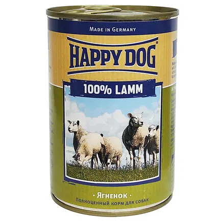 Монобілковий паштет Happy Dog Dose 100% Lamm для собак усіх порід з ягням, 0,4 кг,6000661