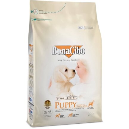 BonaCibo Puppy Chicken&amp;Rice with Anchovy 3 kg