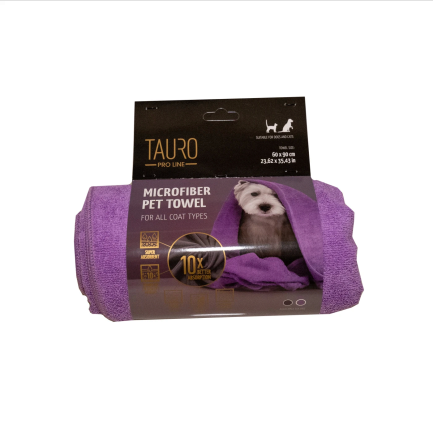 Рушник для домашніх тварин з мікрофібри Tauro Pro Line, purple 60*90 cm