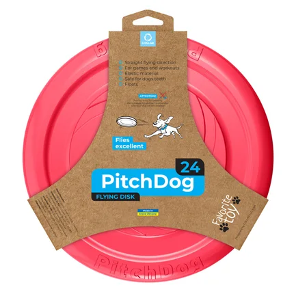 Ігрова тарілка для апортування PitchDog, діаметр 24 см рожевий