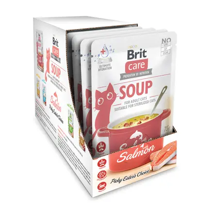 НАБІР Корм вологий Brit Care Soup Salmon д/котів суп з лососем 75 г 15 шт