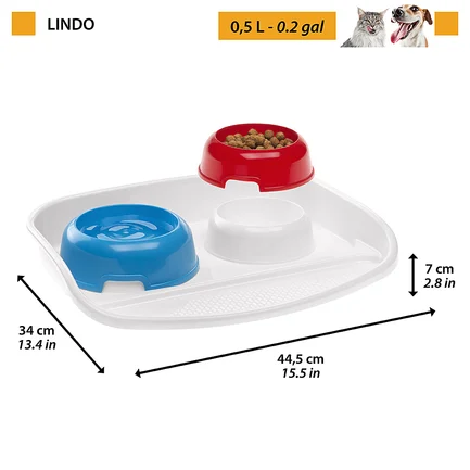 Ferplast LINDO Миски на підставці з зах проти ковзання, пластик: додаткове фото 2