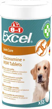 Вітаміни 8in1 Excel Glucosamine + MSM для цуценят та дорослих собак, для суглобів, 55 шт: додаткове фото 4