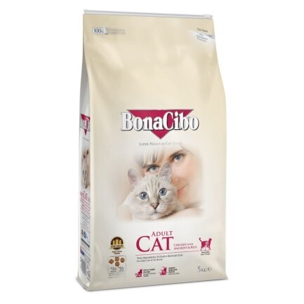 BonaCibo Adult Cat Chicken&amp;Rice with Anchovy 5 kg