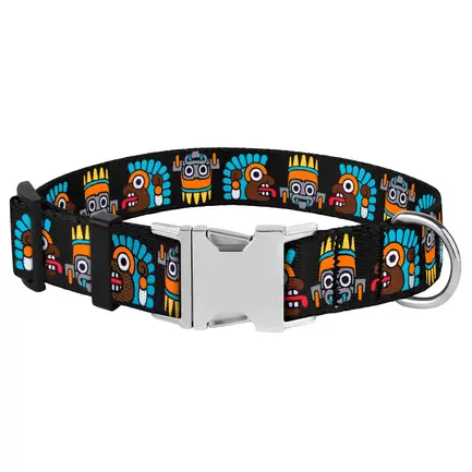 Нашийник для собак BronzeDog Urban Маска нейлоновий з металевою пряжкою чорний L: додаткове фото 4