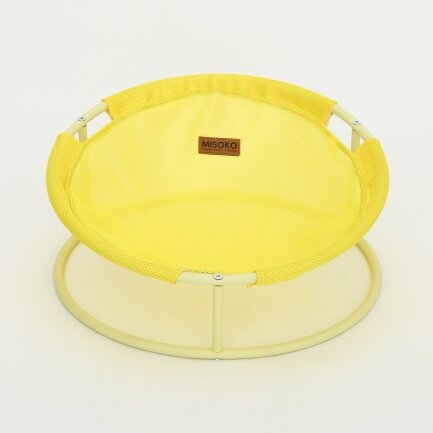 Складаний лежак для домашніх тварин MISOKO Pet bed round, 45x45x22 cm, yellow