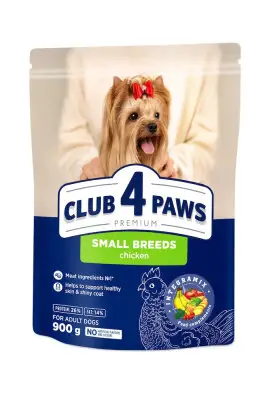 CLUB 4 PAWS Сухий корм для дорослих собак малих порід, 0,9 кг