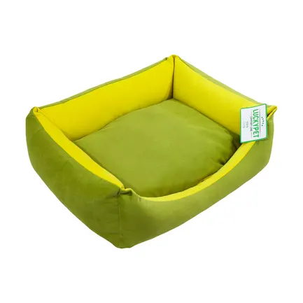 Лежак Ліра-new №1 зелений+жовтий, Luсky Pet, 40х50х16