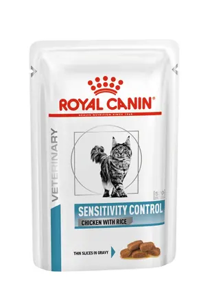 Дієтичний вологий корм Royal Canin SENSITIVITY CONTROL CAT CHICKEN (шматочки у соусі) для котів 85г 8+4