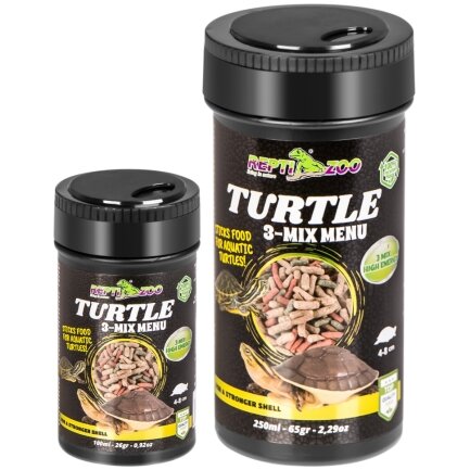 Корм із часником для водних черепах Repti-Zoo Turtle 3-Mix Menu 250мл. — Фото 4