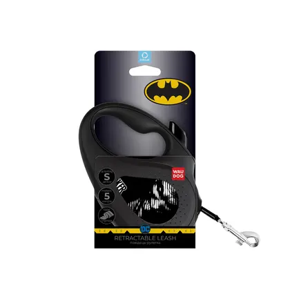 Повідець-рулетка для собак WAUDOG R-leash, малюнок "Джокер Чорний", S, до 15 кг, 5 м, світловідбиваюча стрічка чорний: додаткове фото 2