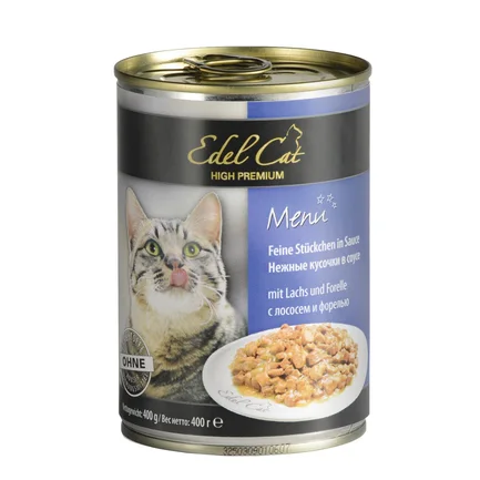 Вологий корм Edel Cat для котів, з лососем та фореллю, 400 г