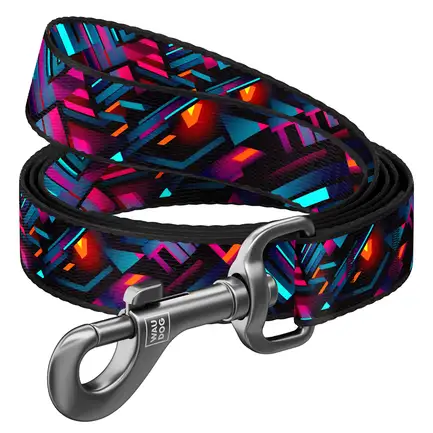 Повідець для собак нейлоновий WAUDOG Nylon, малюнок "Нескінченні світи", S, Ш 15 мм, Дов 200 см