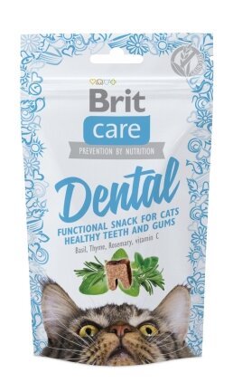 Функціональні ласощі Brit Care Dental з індичкою для котів, 50г