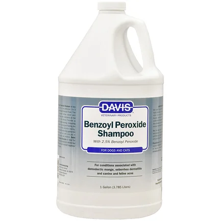 Davis Benzoyl Peroxide Shampoo ДЕВІС 2,5% БЕНЗОЇЛ ПЕРОКСИД шампунь для собак і котів з демодекозом і дерматитами 3,8 л