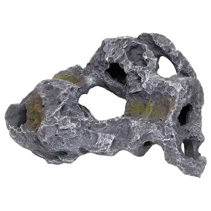 Декорація камінь з отворами Hobby Cavity Stone dark 3 18x14x28см (40147): додаткове фото 3