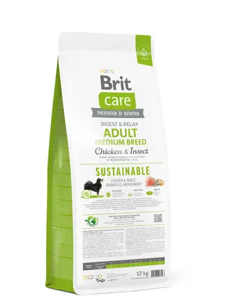 Сухий корм Brit Care Dog Sustainable Adult Medium Breed для собак середніх порід, з куркою та комахами, 12 кг: додаткове фото 3