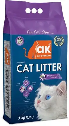 Наповнювач бентонітовий AK Cat Products Compact Cat Litter Лаванда 5 кг