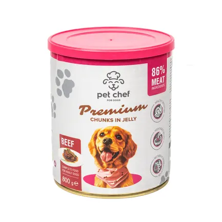 Корм вологий для дорослих собак Pet Chef, шматочки в желе з яловичиною 800 г: додаткове фото 5