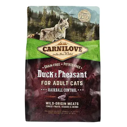 Сухий корм Carnilove Cat Hairball Control для виведення шерсті у котів, качка та фазан, 2 кг: додаткове фото 3
