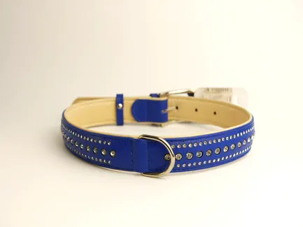 Нашийник "CoLLaR brilliance" зі стразами великими і маленькими (ширина 35мм, довжина 57-71см) синій: додаткове фото 2
