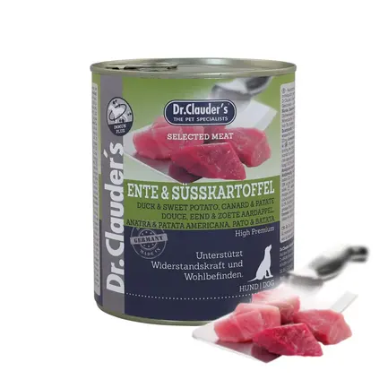 Вологий корм для собак Dr.Clauder’s Selected Meat Duck & Sweet Potato качка та солодка картопля 800 г