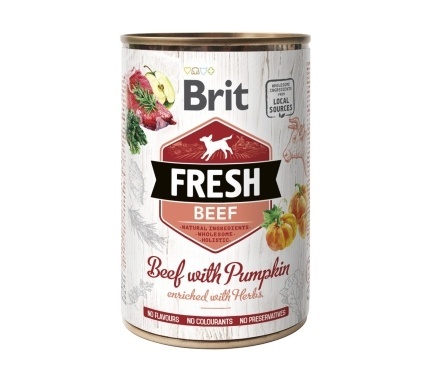 Консервований корм Brit Fresh Beef/Pumpkin для собак, з яловичиною та гарбузом, 400 г
