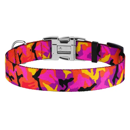 Нашийник для Собак BronzeDog Urban Camo Нейлоновий з Металевою Пряжкою Рожевий S: додаткове фото 3