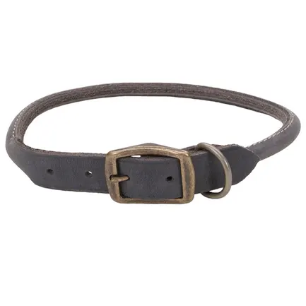 Coastal Circle-T Round Dog Collar КОСТАЛ СЕРКЛ-Т круглий шкіряний нашийник для собак, 1.2х50см Сірий