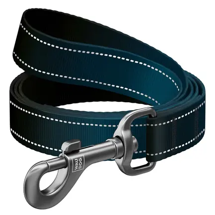Повідець для собак нейлоновий WAUDOG Nylon Mono, світловідбивний, M, Ш 20 мм, Дов 300 см, чорний: додаткове фото 2
