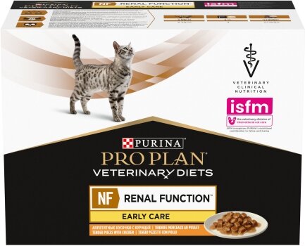 Вологий дієтичний корм PRO PLAN VETERINARY DIETS NF Renal Function Early Care для дорослих котів при патології нирок на ранніх стадіях з куркою 10х85 г — Фото 1