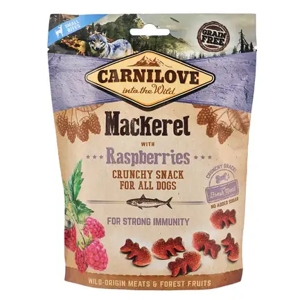 Ласощі Carnilove Dog Crunchy Snack для собак, скумбрія та малина, 200 г