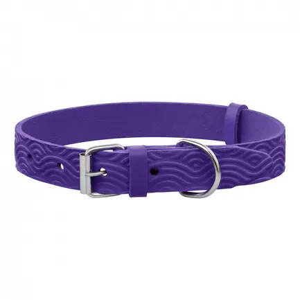 Нашийник для Собак Шкіряний BronzeDog Classic з тисненням Фіолетовий XS: додаткове фото 2