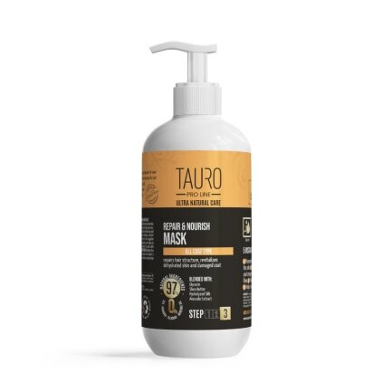 Маска відновлення та живлення для шкіри та шерсті собак і котів TAURO PRO LINE Ultra Natural Care Repair and Nourish Mask, 400 мл