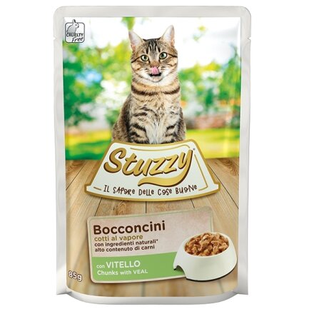 Stuzzy Cat Veal ШТУЗІ ТЕЛЯТИНА в соусі консерви для котів, вологий корм, пауч 85г 0,085 кг