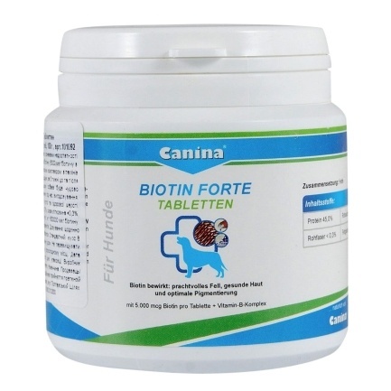 Вітаміни Canina Biotin Forte Tabletten для собак, інтенсивний курс для шерсті, 100 г (30 табл)