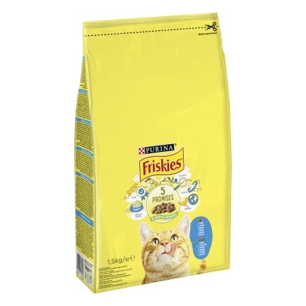 Сухий корм FRISKIES для дорослих котів з лососем та овочами 1,5 кг — Фото 1