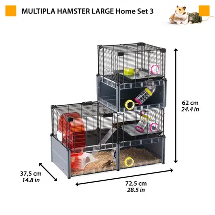 Ferplast CAGE MULTIPLA HAMSTER L BLACK Модульна клітка для дрібних гризунів: додаткове фото 4