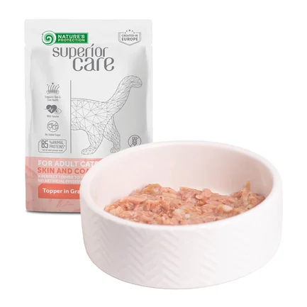Nature's Protection Superior Care Adult Cats Skin&Coat Tuna & Shrimps Вологий корм для котів для догляду за шкірою та шерстю з тунцем і креветками, 70 г: додаткове фото 5