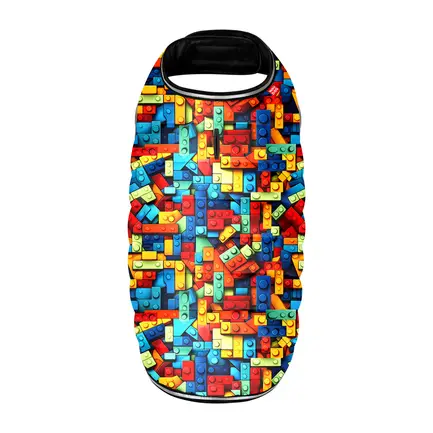 Курточка-накидка для собак WAUDOG Clothes, малюнок "Блоки", XXS, А 23 см, B 29-36 см, С 14-20 см: додаткове фото 3