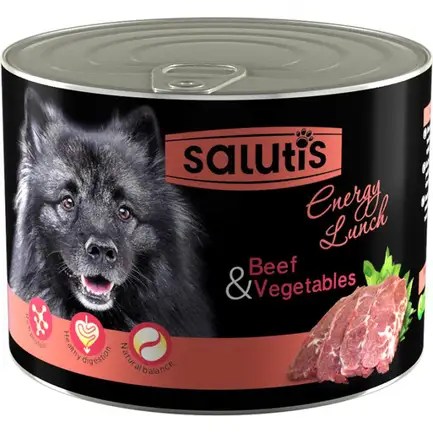 Salutis Energy Lunch Beef Vegetables консерва для собак телятина з овочами, 525 г