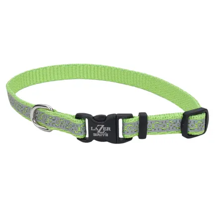 Coastal Lazer Brite Reflective Collar КОСТАЛ ЛАЗЕР БРАЙТ світловідбивний нашийник для собак, 1х20-30см Лайм