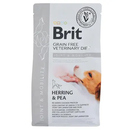 Сухий корм Brit GF VetDiet Dog Mobility для собак, для здоров'я суглобів, з оселедцем, лососем, горохом та гречкою, 2 кг: додаткове фото 3