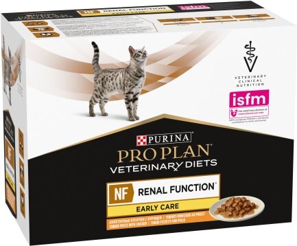 Вологий дієтичний корм PRO PLAN VETERINARY DIETS NF Renal Function Early Care для дорослих котів при патології нирок на ранніх стадіях з куркою 10х85 г — Фото 2