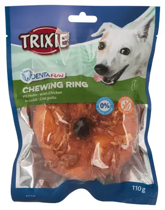 Кісточка-кільце Trixie Denta Fun для чищення зубів собак, з куркою, пресоване жувальне, 10 см, 110 г: додаткове фото 4