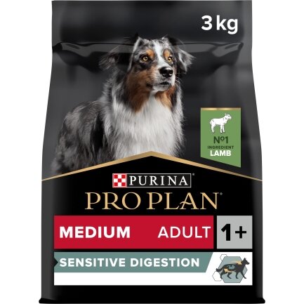 Сухий корм PRO PLAN Medium Adult 1+ Sensitive Digestion для дорослих собак середніх порід з чутливим травленням з ягням 3 кг