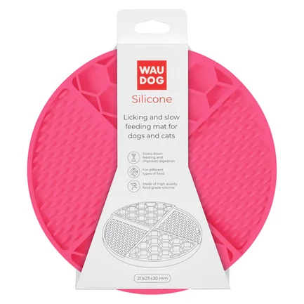 Килимок для злизування і повільного харчування WAUDOG Silicone, 211х211х30 мм, рожевий: додаткове фото 2
